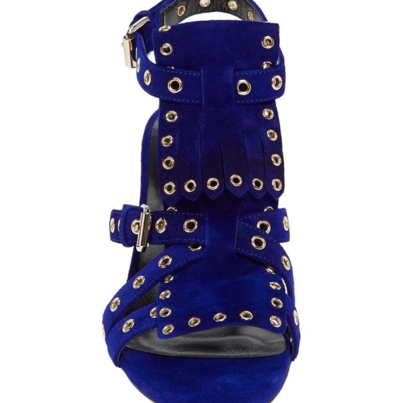 BRIAN ATWOOD Luisa Royal Blue Suede Leather Sandals Heels Pumps - Picture 4 of 13